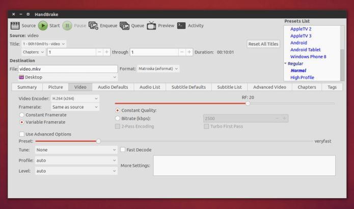 Como instalar o conversor multimídia HandBrake no Linux via Flatpak