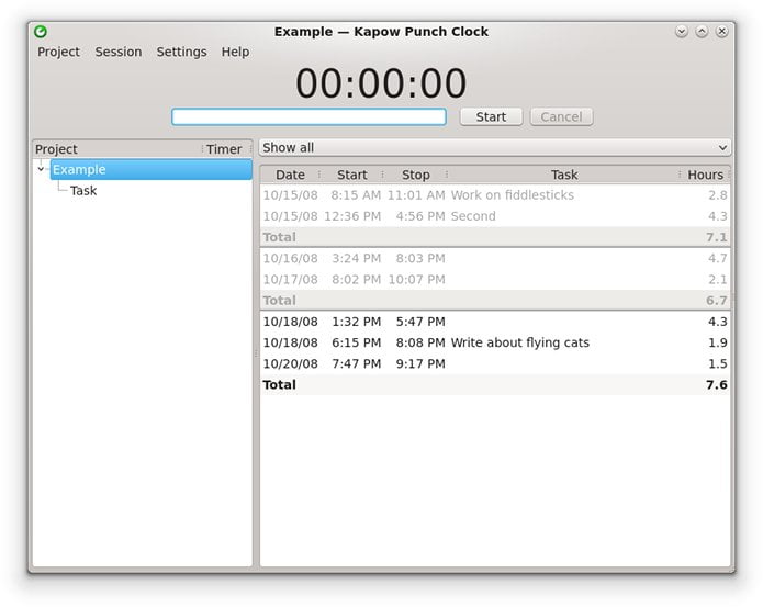 Como instalar o app Kapow Punch Clock no Linux via Flatpak