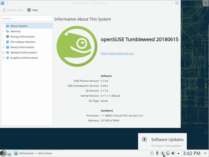 openSUSE Tumbleweed já recebeu o Kernel 4.17 e KDE 5.13