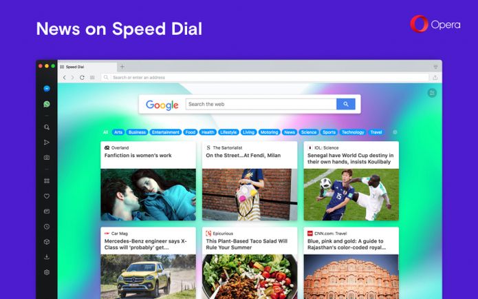 Opera 54 lançado com feed de notícias no Speed Dial e mais