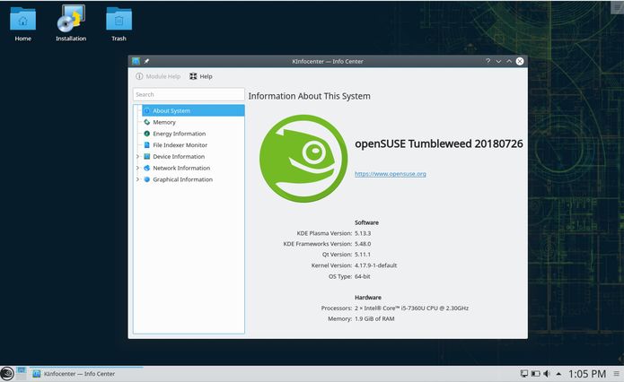 openSUSE Tumbleweed já recebeu o KDE 5.13.3 e Kernel 4.17.9