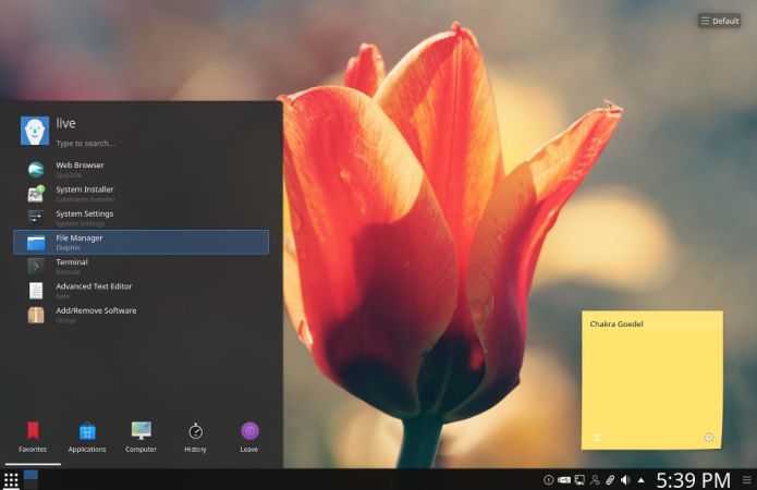Chakra GNU/Linux já recebeu o KDE Plasma 5.13.4 e suas atualizações