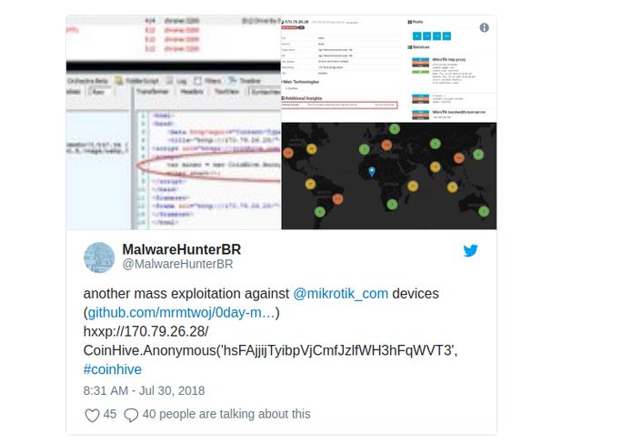 Hackers infectaram roteadores MikroTik para minerar criptomoedas