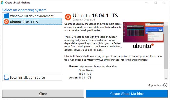 Canonical lançou uma imagem do Ubuntu 18.04.1 para Microsoft Hyper-V
