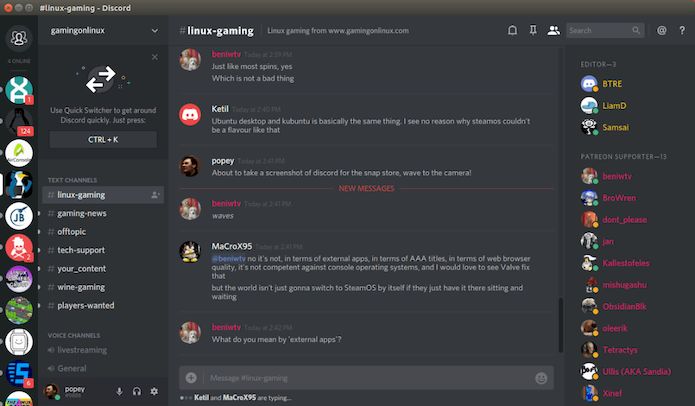 Instale o app de bate-papo para Gamers Discord no Linux via Snap