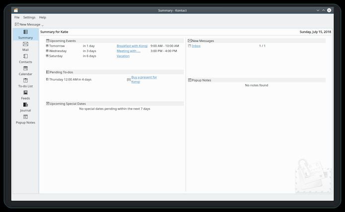 Como instalar o gerenciador de informações pessoais Kontact no Linux via Flatpak