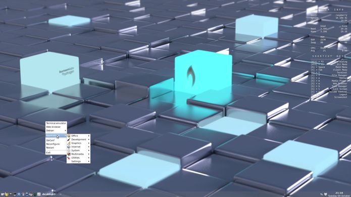 RaspEX Build 181010 com o Helium Desktop da BunsenLabs lançado