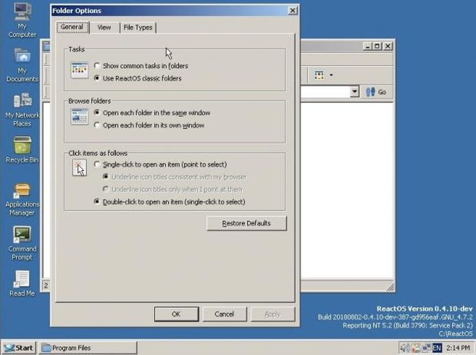 ReactOS 0.4.10 lançado com suporte a inicialização por unidades Btrfs