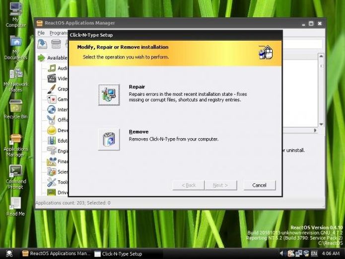 ReactOS 0.4.10 lançado com suporte a inicialização por unidades Btrfs