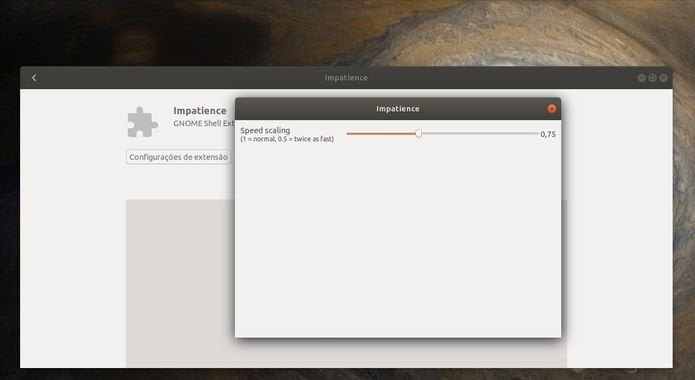 Como alterar a velocidade das animações no Ubuntu 18.04 e superior