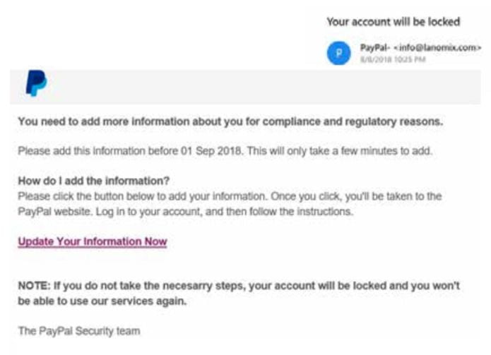 Clientes do PayPal foram mais visados ​​por phishing em 2018