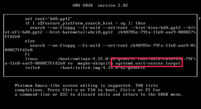 Editando a linha Linux