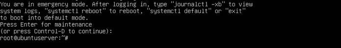adicionando systemd.unit = emergency.target