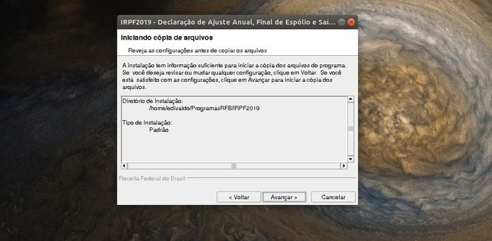 Como instalar o programa IRPF 2019 no Linux via arquivo BIN