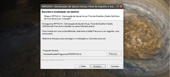 Como instalar o programa IRPF 2019 no Linux via arquivo BIN