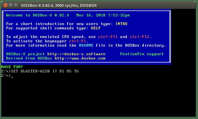 Como instalar o emulador DOSBox-X no Linux via Snap