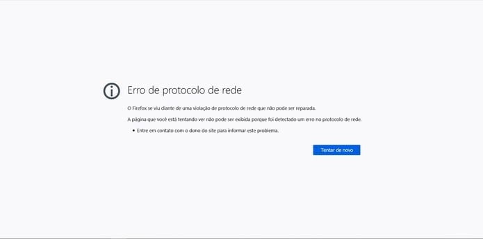 Como corrigir o erro de protocolo de rede no Mozilla Firefox