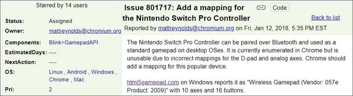 Google Chrome receberá suporte para os gamepads do Nintendo Switch