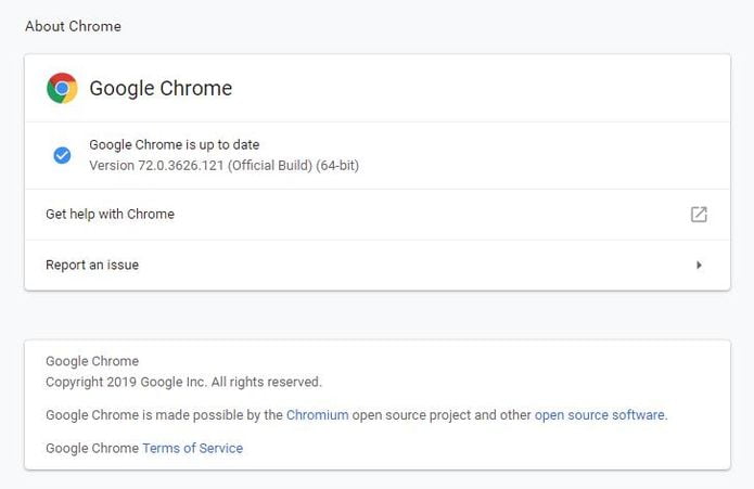 Google corrigiu uma falha Zero-Day na atualização do Chrome 72