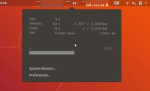 Como exibir informações do sistema no Painel do Ubuntu 18.04 ou superior