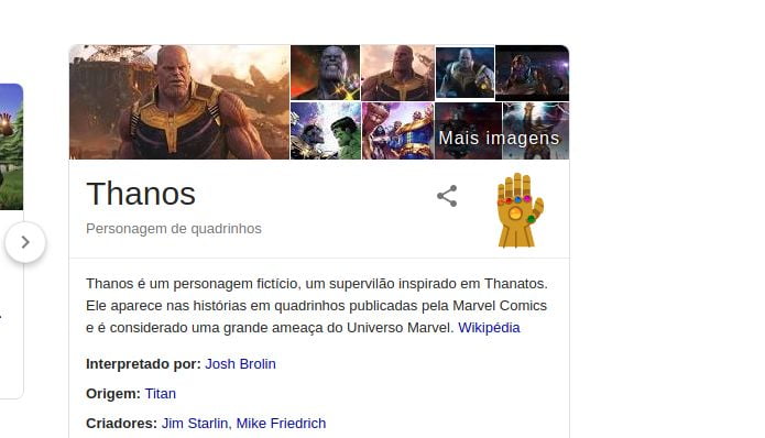 Google comemora estreia de Vigadores: Ultimato com Easter Egg do Thanos