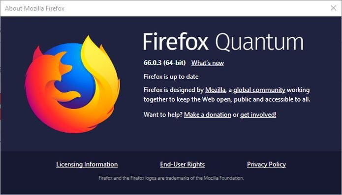 Mozilla Firefox 66.0.3 lançado com correções de bugs e melhorias de desempenho