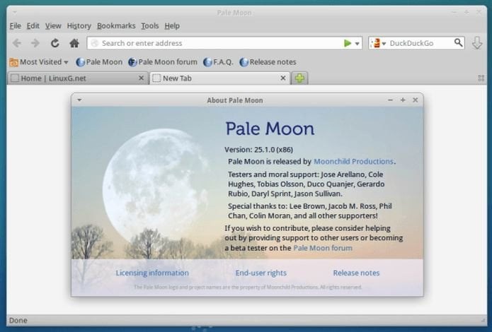 Como instalar o navegador web Pale Moon no Ubuntu 19.04 e derivados