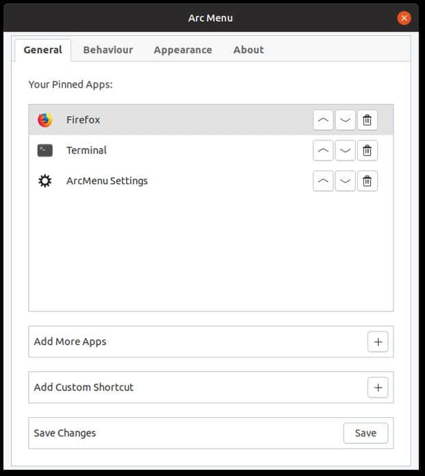 Arc Menu agora permite colocar aplicativos favoritos na barra lateral