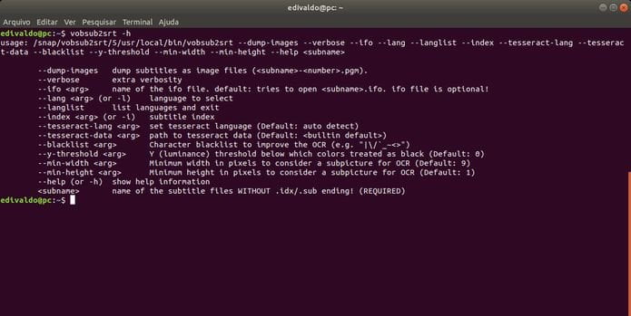 Como instalar o conversor de legendas VobSub2SRT no Linux via Snap