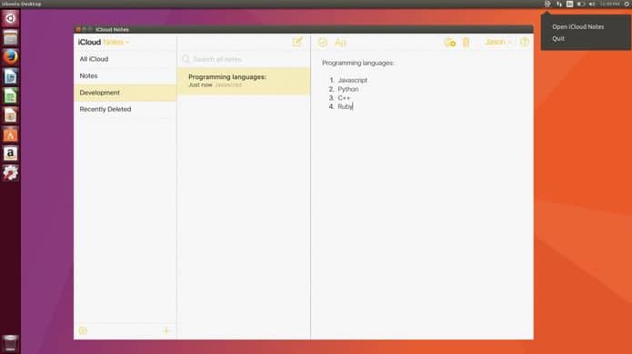 Como instalar o iCloud Notes Linux Client no Linux via Snap
