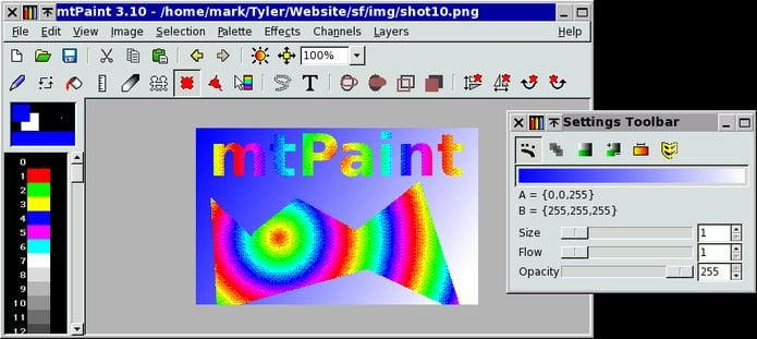 Como instalar o app de pintura mtpaint-casept no Linux via Snap