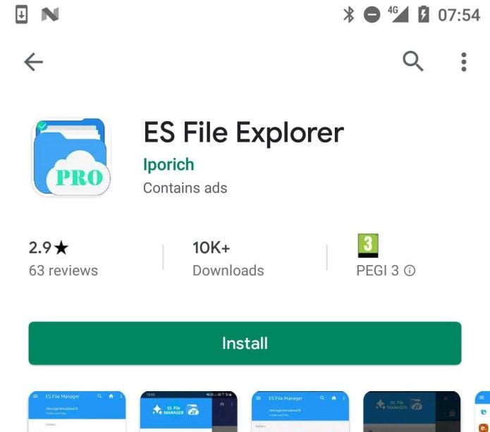 Falso ES File Explorer registrou mais de 10 mil downloads na Play Store