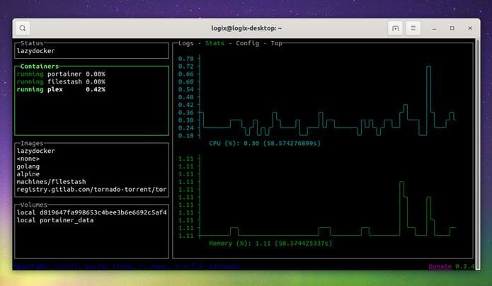 Como instalar a interface de usuário para Docker LazyDocker no linux