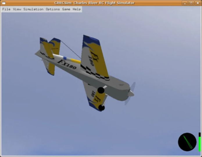 Simulator penerbangan CRRCsim di Linux