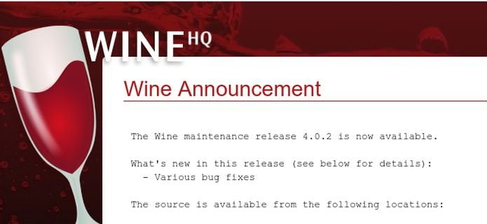 Wine 4.0.2 estável lançado com 66 correções de bugs