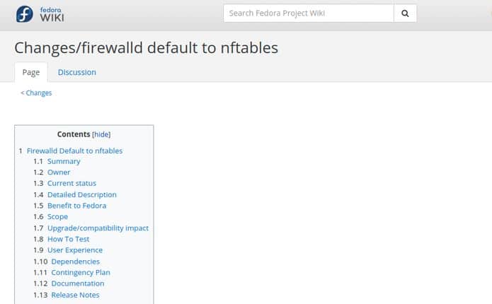 Fedora 32 planeja mudar para o back-end Iptables Nftables