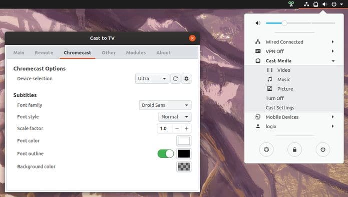 Cast to TV 11 lançado com suporte ao GNOME Shell 3.34 e mais