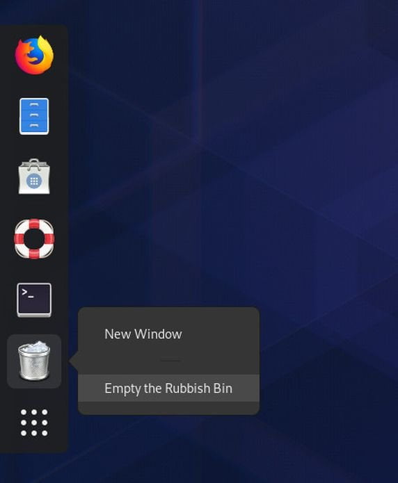 Dash to Dock v67 lançado com um ícone Lixeira no estilo Unity