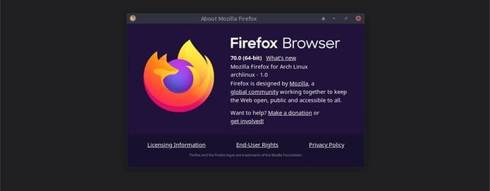 Firefox 70 lançado com modo escuro e outras pequenas novidades e correções