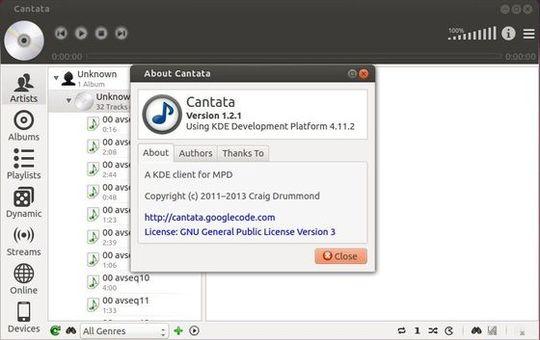 Como instalar o cliente MPD Cantata no Linux via AppImage