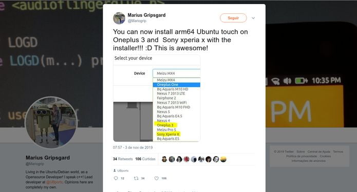 Ubuntu Touch Installer agora suporta telefones OnePlus 3 e Sony Xperia