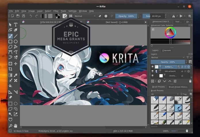 Krita recebeu 25 mil dólares para financiar seu desenvolvimento