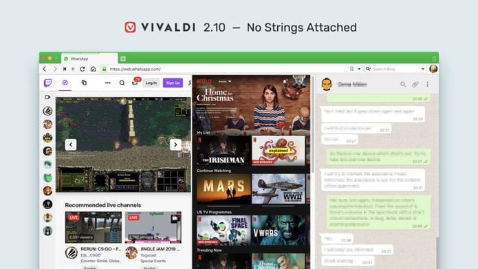 Vivaldi 2.10 lançado com uma melhoria na compatibilidade com sites