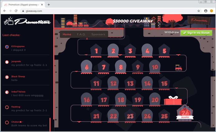 Site falso de distribuição de skins do Steam rouba credenciais de login