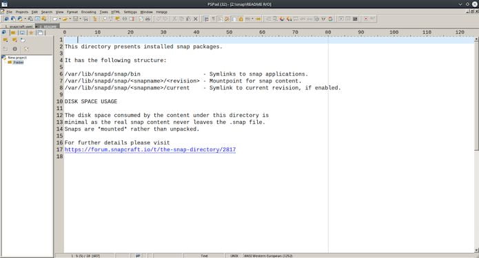 Como instalar o editor de texto PSPad no Linux via Snap
