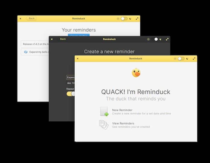 Como instalar o app de lembrete Reminduck no Linux via Flatpak