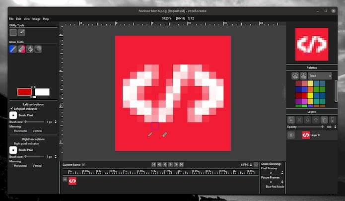 Pixelorama 0.6 lançado com suporte para paletas de cores e vários temas
