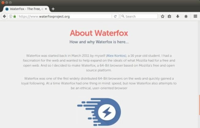 Como instalar o navegador Waterfox no Linux via Snap