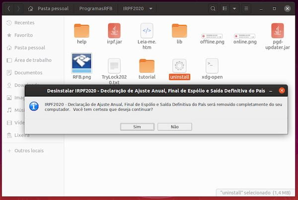 Como instalar o programa IRPF 2020 no Linux via arquivo BIN