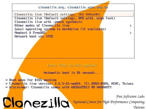 Clonezilla Live 2.6.5-21 lançado com kernel 5.4.19 e mais